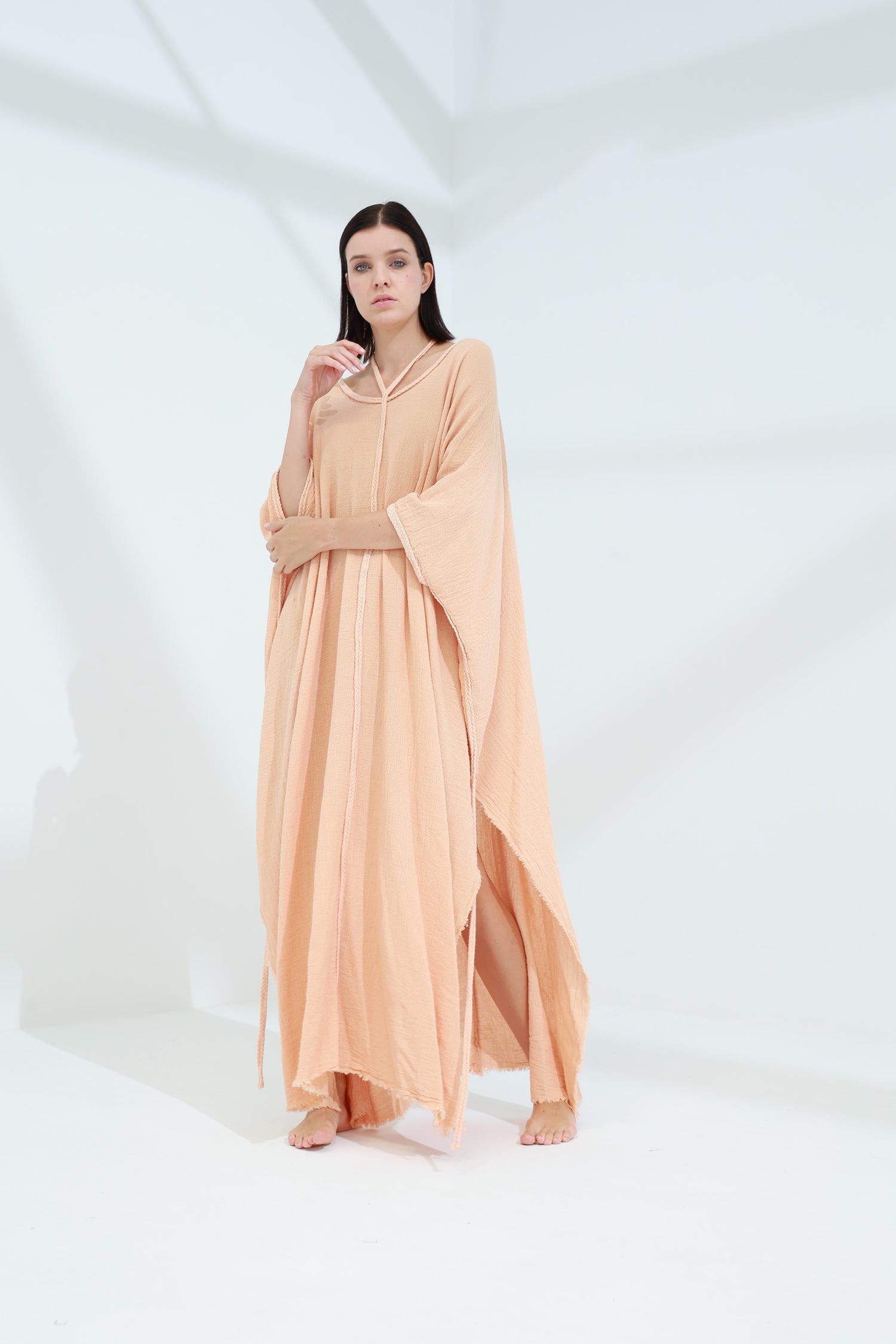 Sande Linen Kaftan Peach | G Linen World