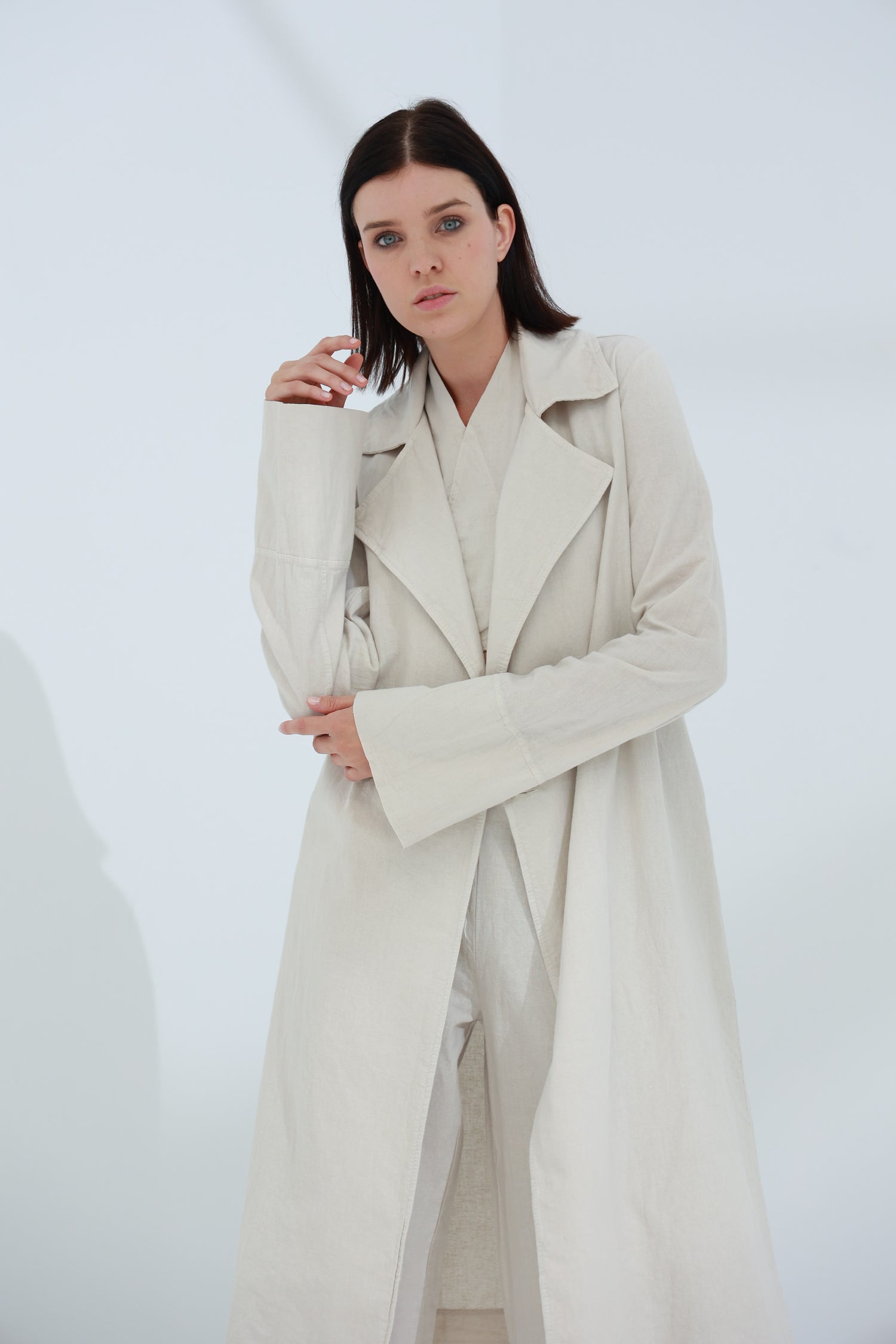 Colpo Long Linen Cardigan Sabbia | G Linen World