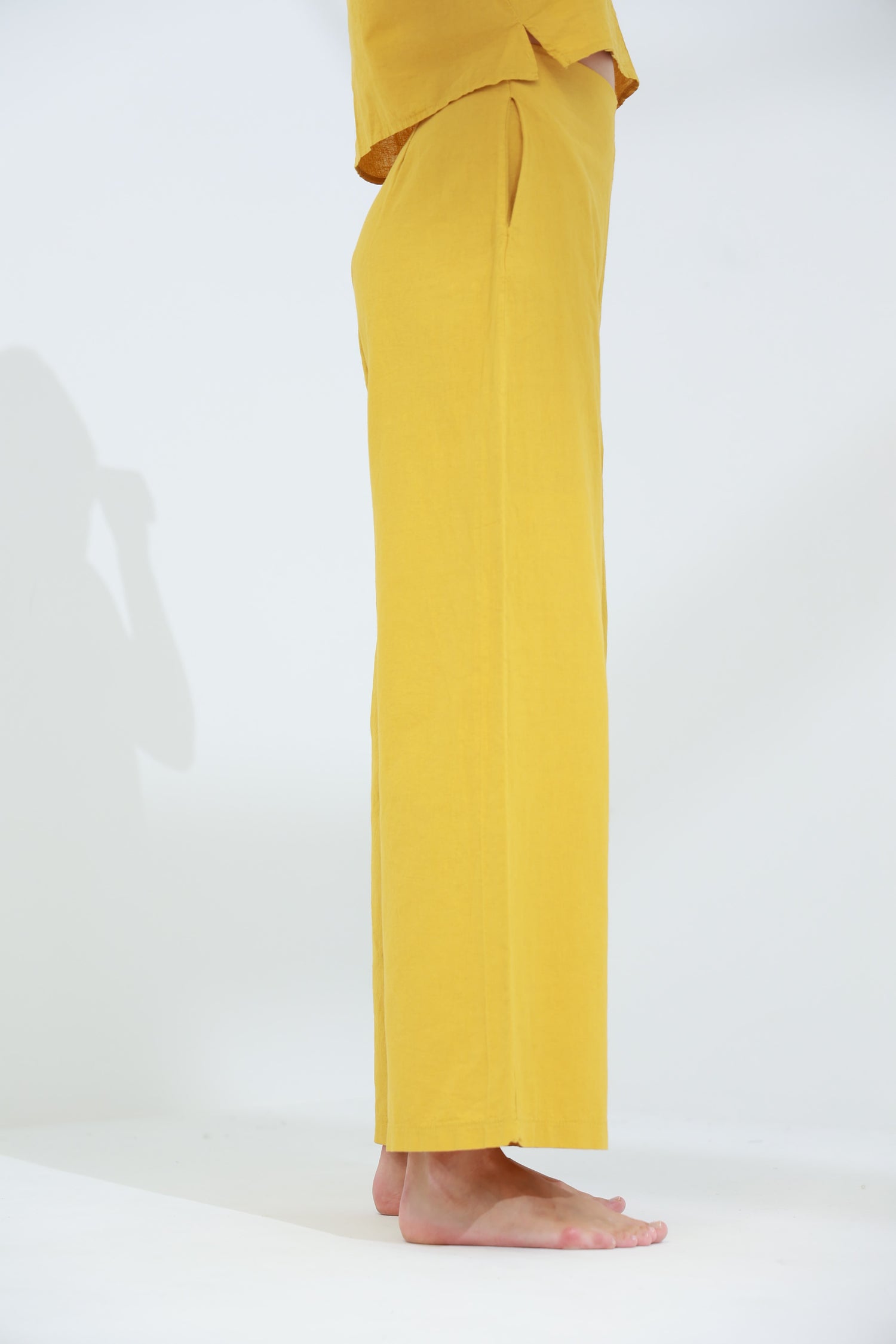 Colpo Linen Wide Leg Pants Zafferano | G Linen World