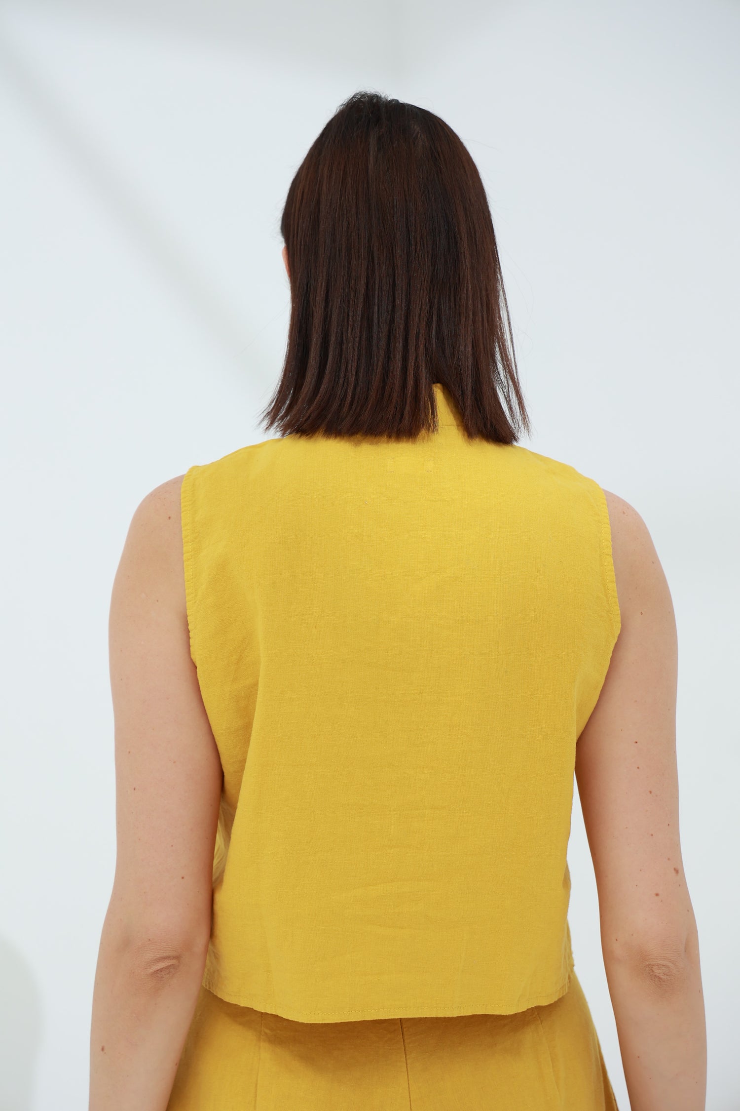 Colpo Linen Crop Top Zafferano | G Linen World