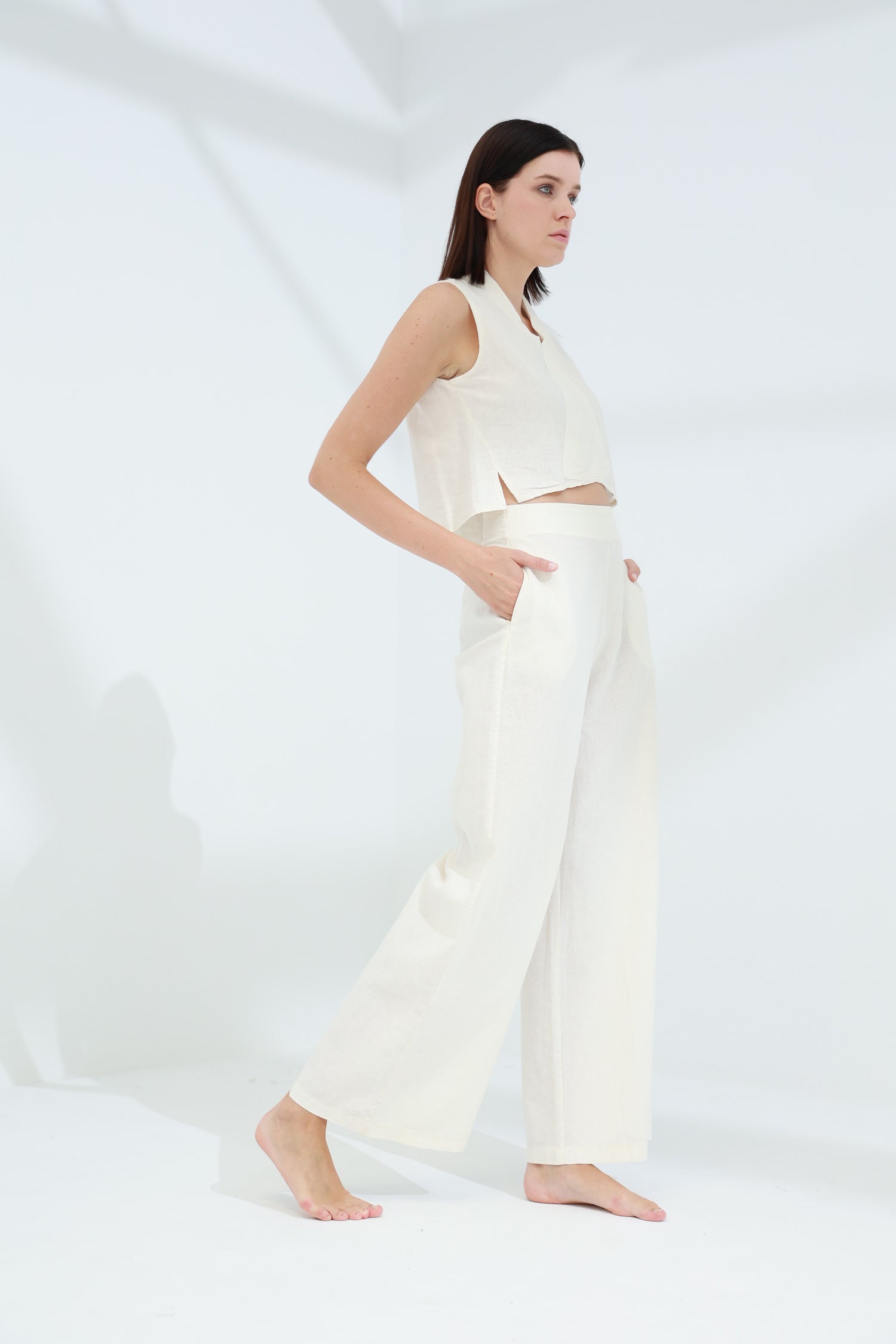 Colpo Linen Wide Leg Pants Burro | G Linen World