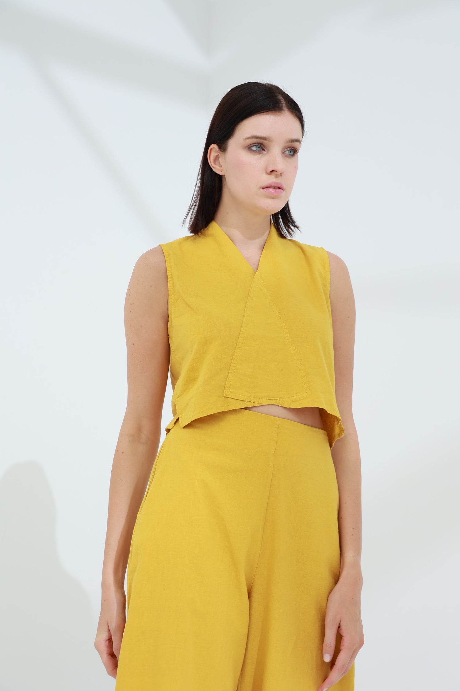 Colpo Linen Crop Top Zafferano | G Linen World