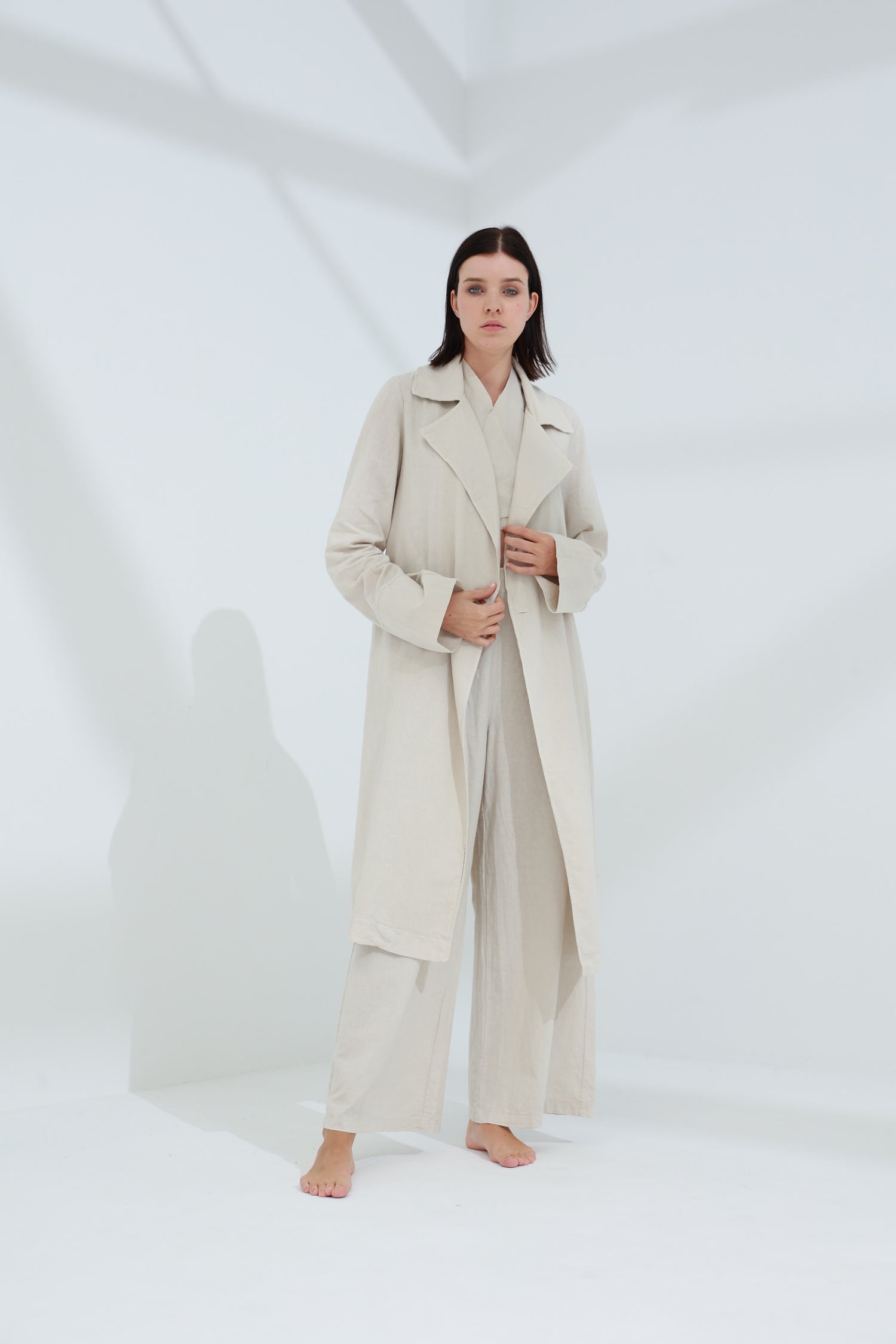 Colpo Long Linen Cardigan Sabbia | G Linen World