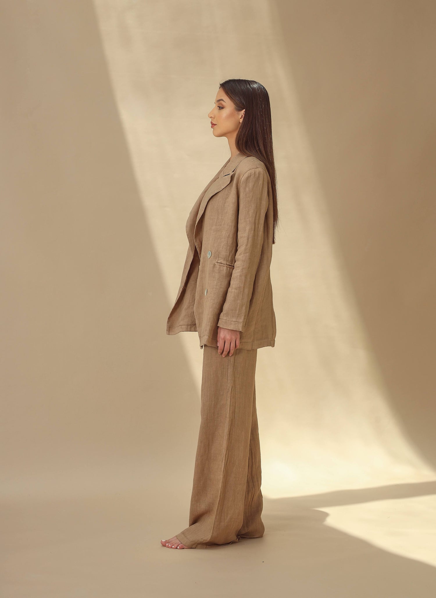 Sole Pure Linen Wide Leg Pants in Cammello | G Linen World
