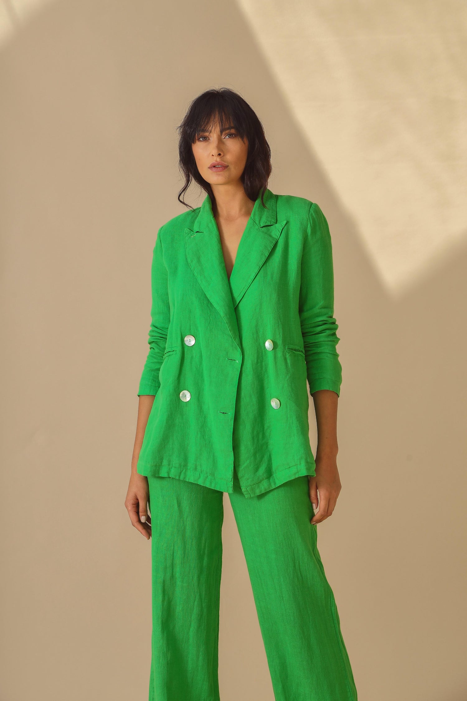 Sole Pure Linen Oversized Blazer in Bottega | G Linen World