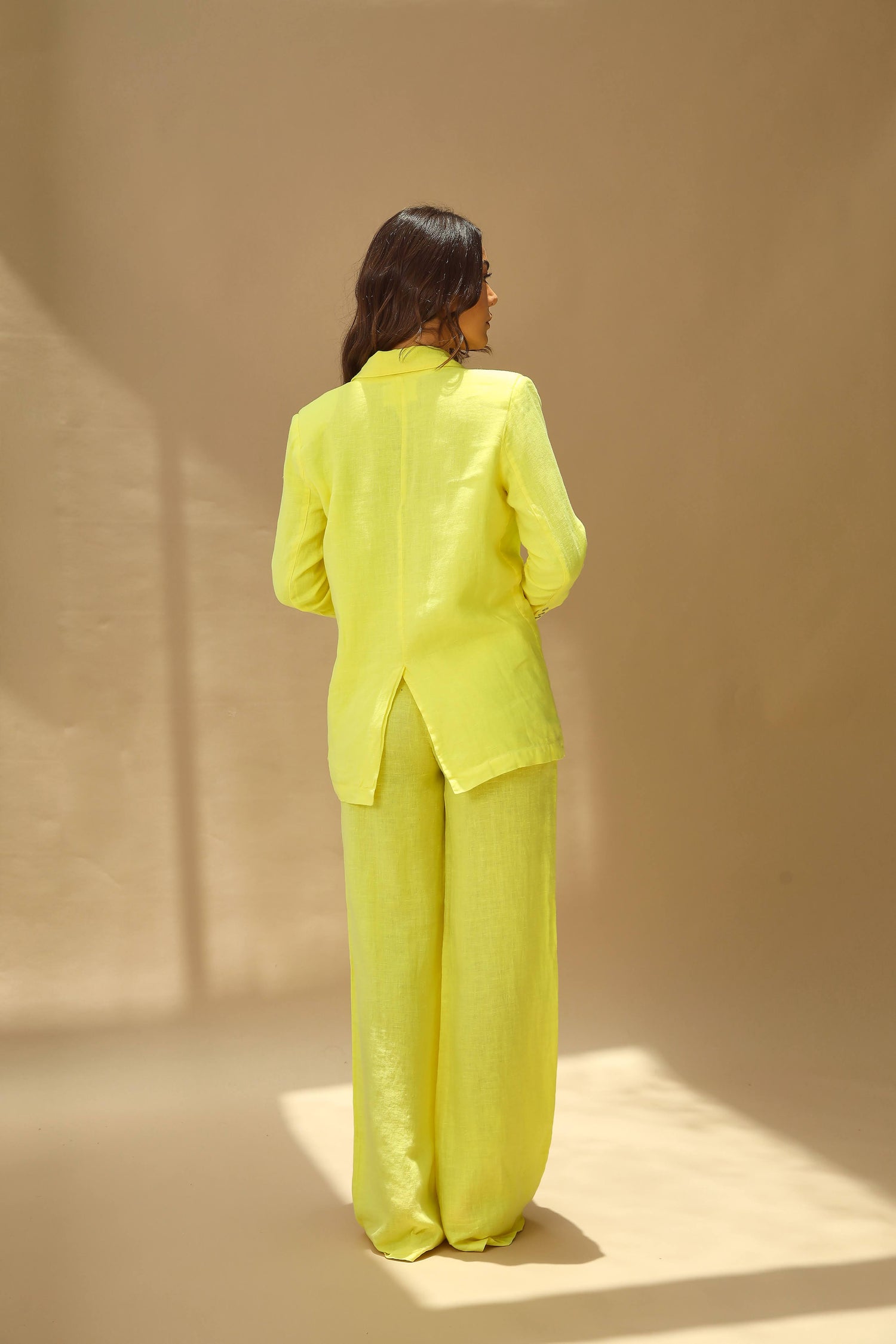 Sole Pure Linen Oversized Blazer in Giallo | G Linen World