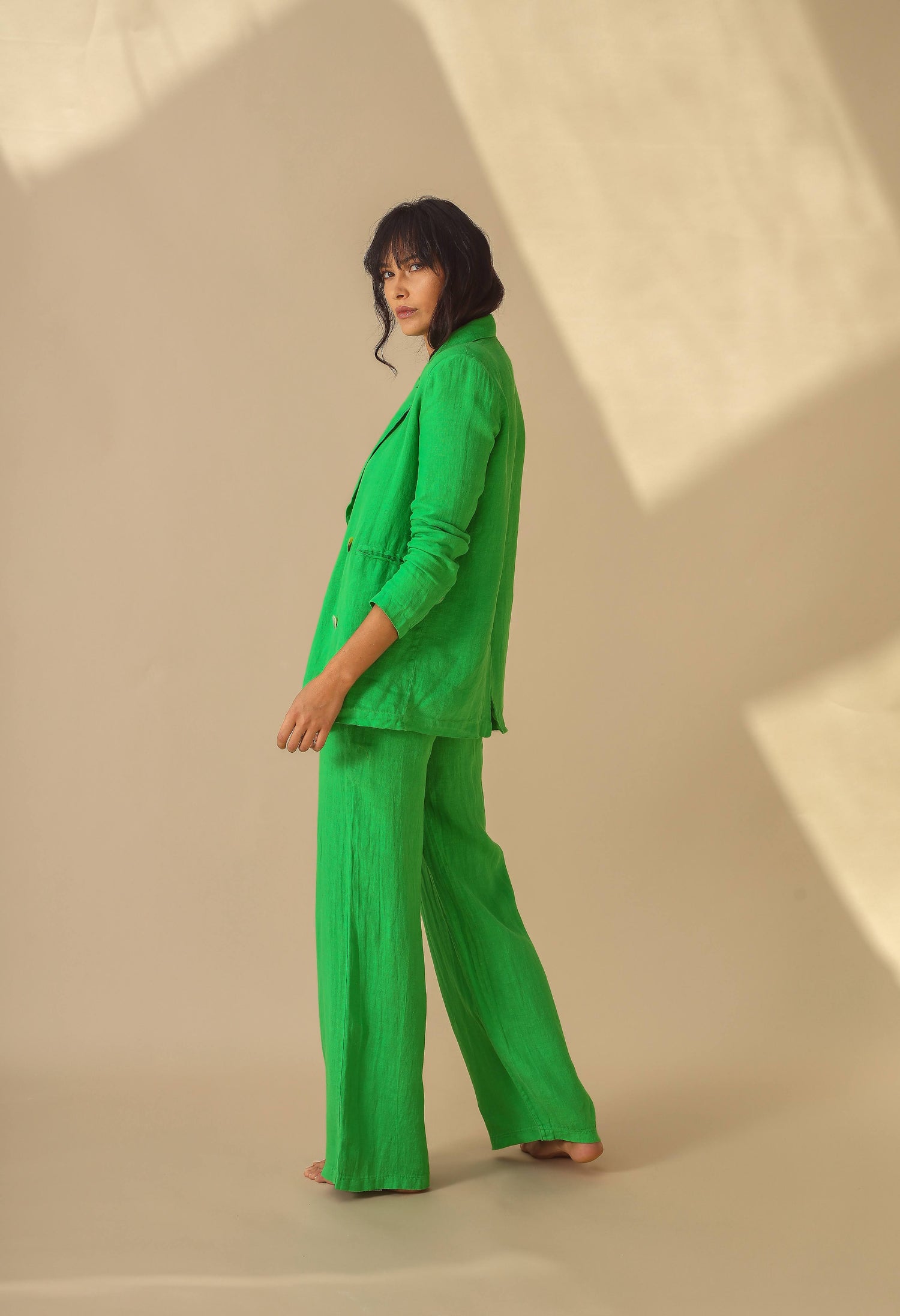 Sole Pure Linen Wide Leg Pants in Bottega | G Linen World