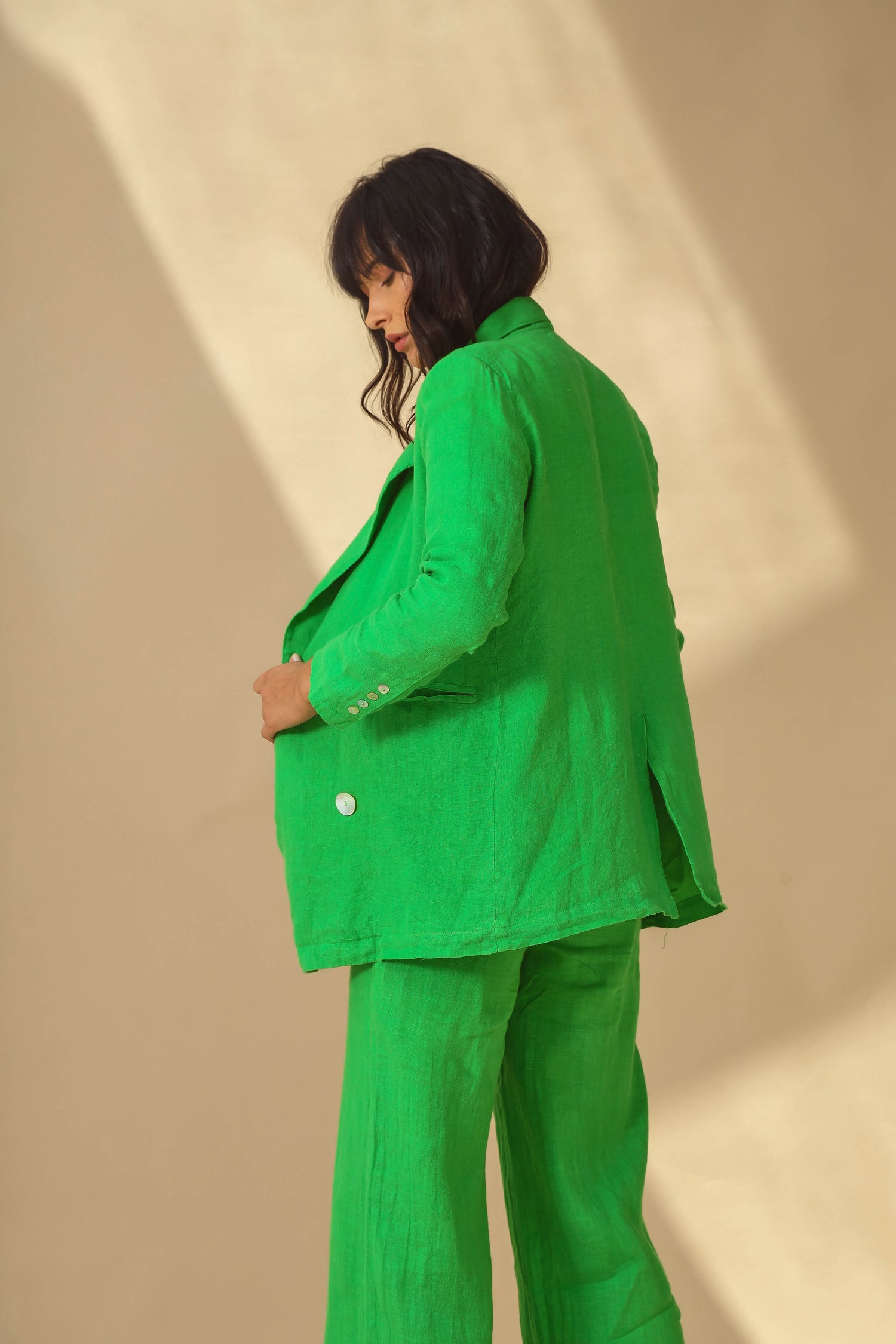Sole Pure Linen Oversized Blazer in Bottega | G Linen World