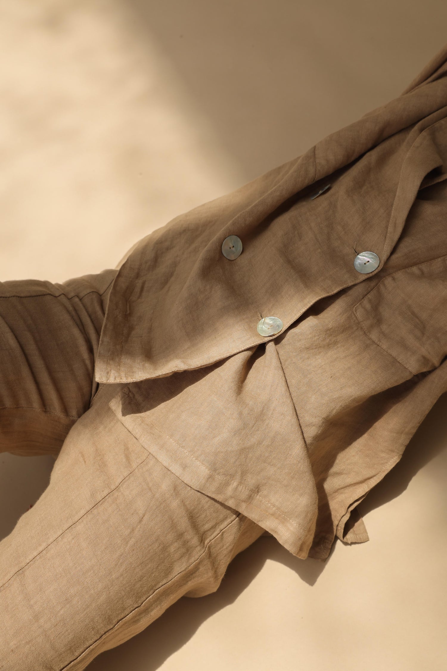 Fimma Pure Linen Doubled Breasted Blazer in Cammello | G Linen World