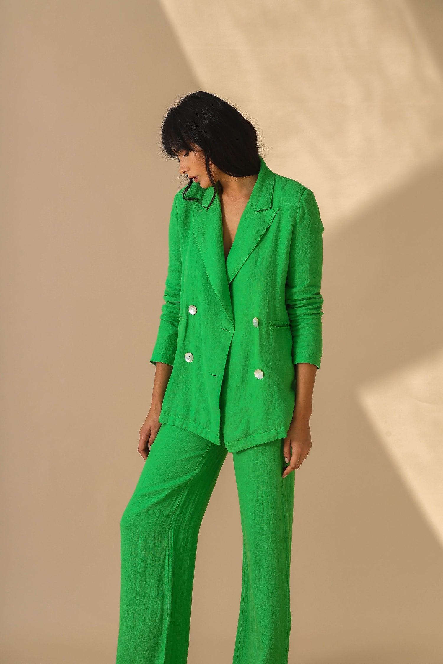 Sole Pure Linen Oversized Blazer in Bottega | G Linen World