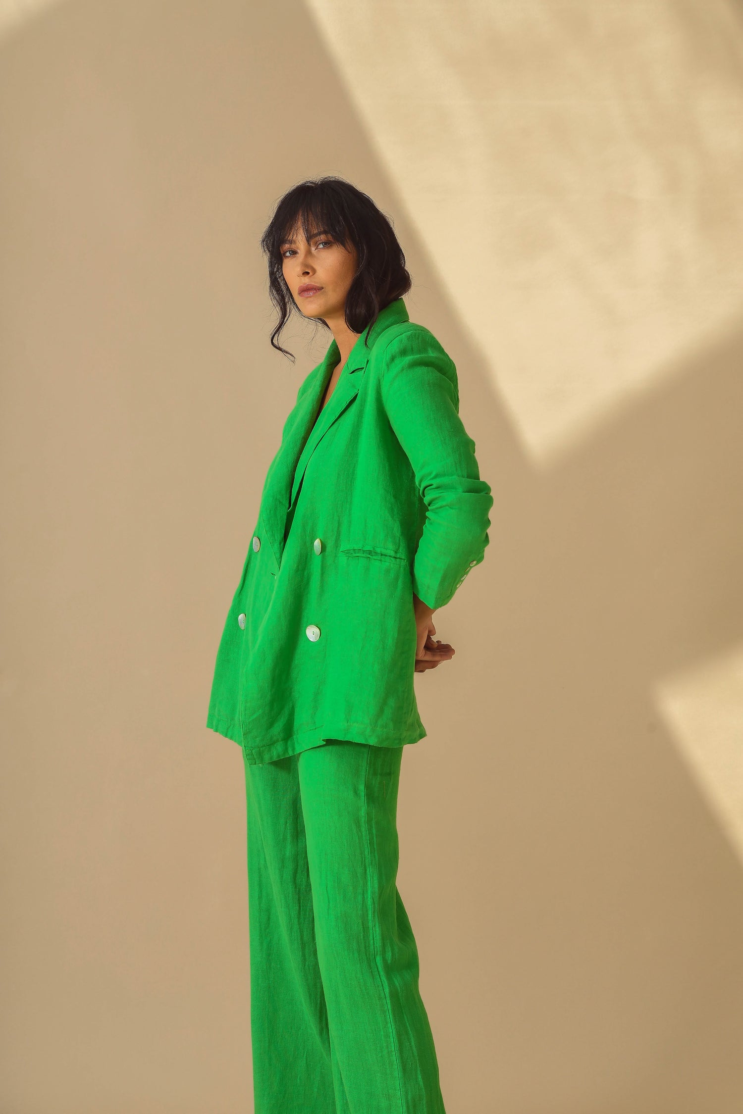 Sole Pure Linen Oversized Blazer in Bottega | G Linen World