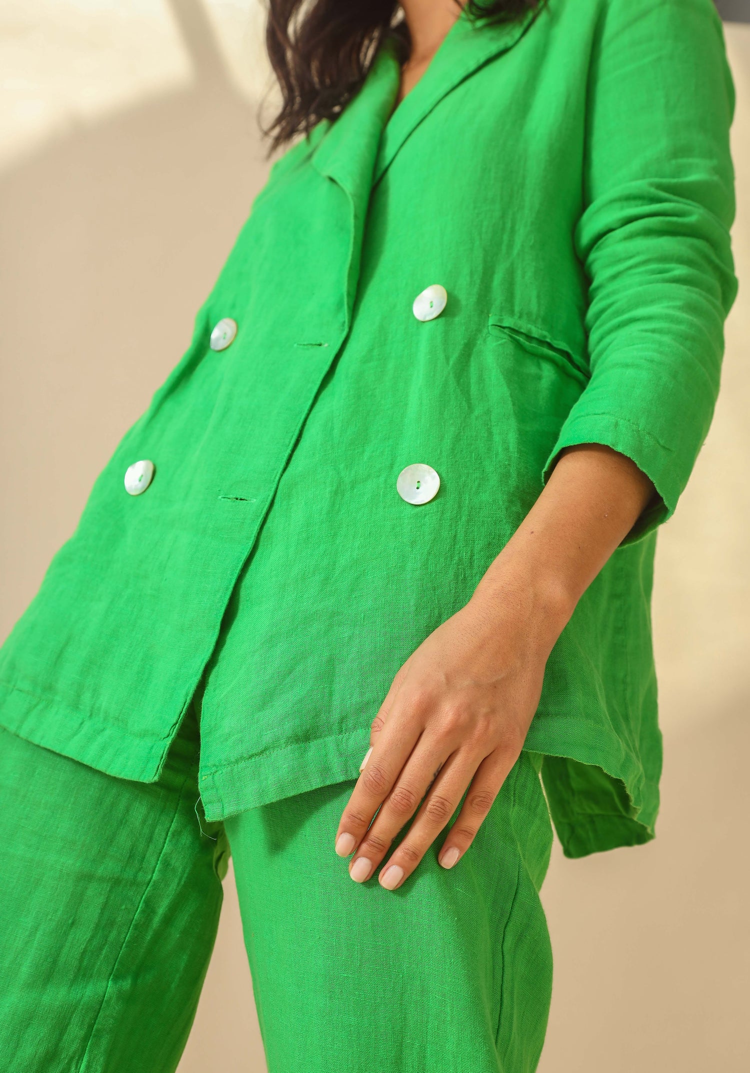 Sole Pure Linen Oversized Blazer in Bottega | G Linen World