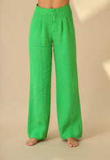 Sole Pure Linen Wide Leg Pants in Bottega | G Linen World