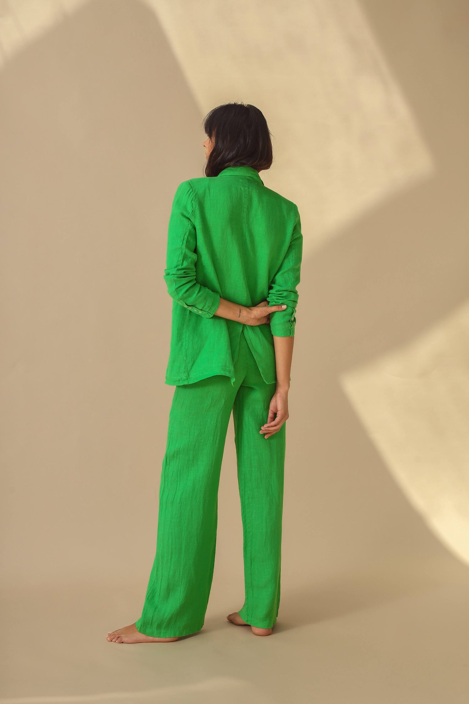 Sole Pure Linen Wide Leg Pants in Bottega | G Linen World