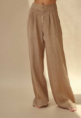 Sole Pure Linen Wide Leg Pants in Cammello | G Linen World
