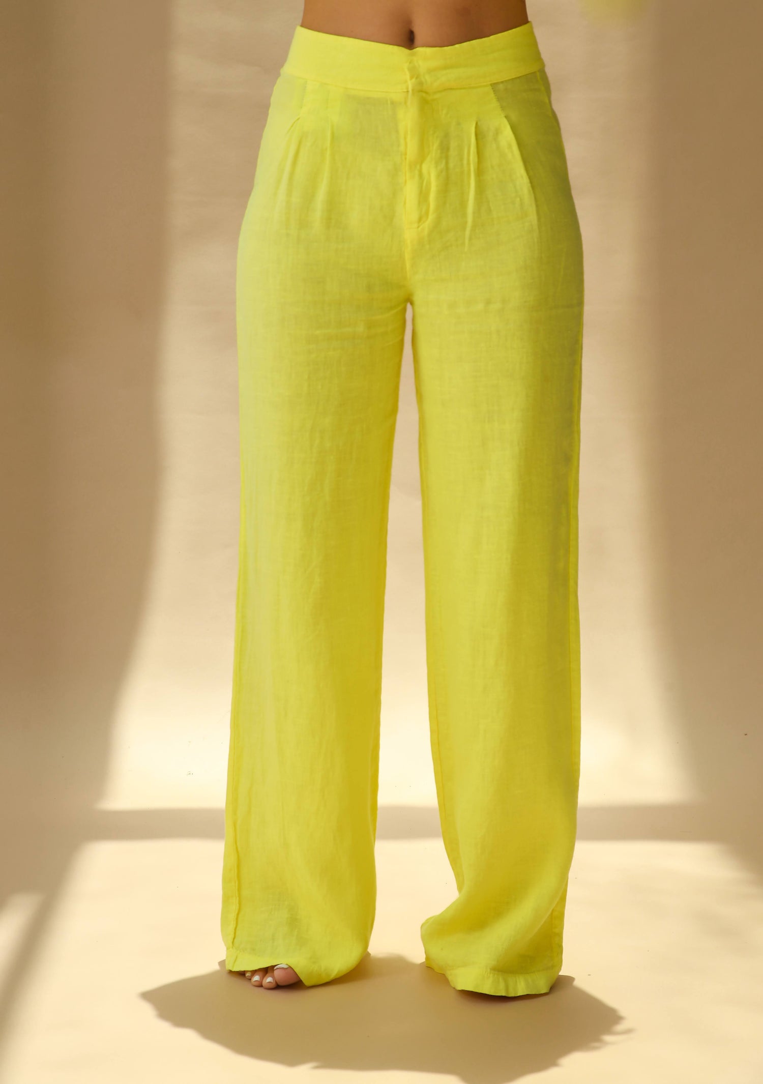 Sole Pure Linen Wide Leg Pants in Giallo | G Linen World