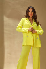 Sole Pure Linen Oversized Blazer in Giallo | G Linen World