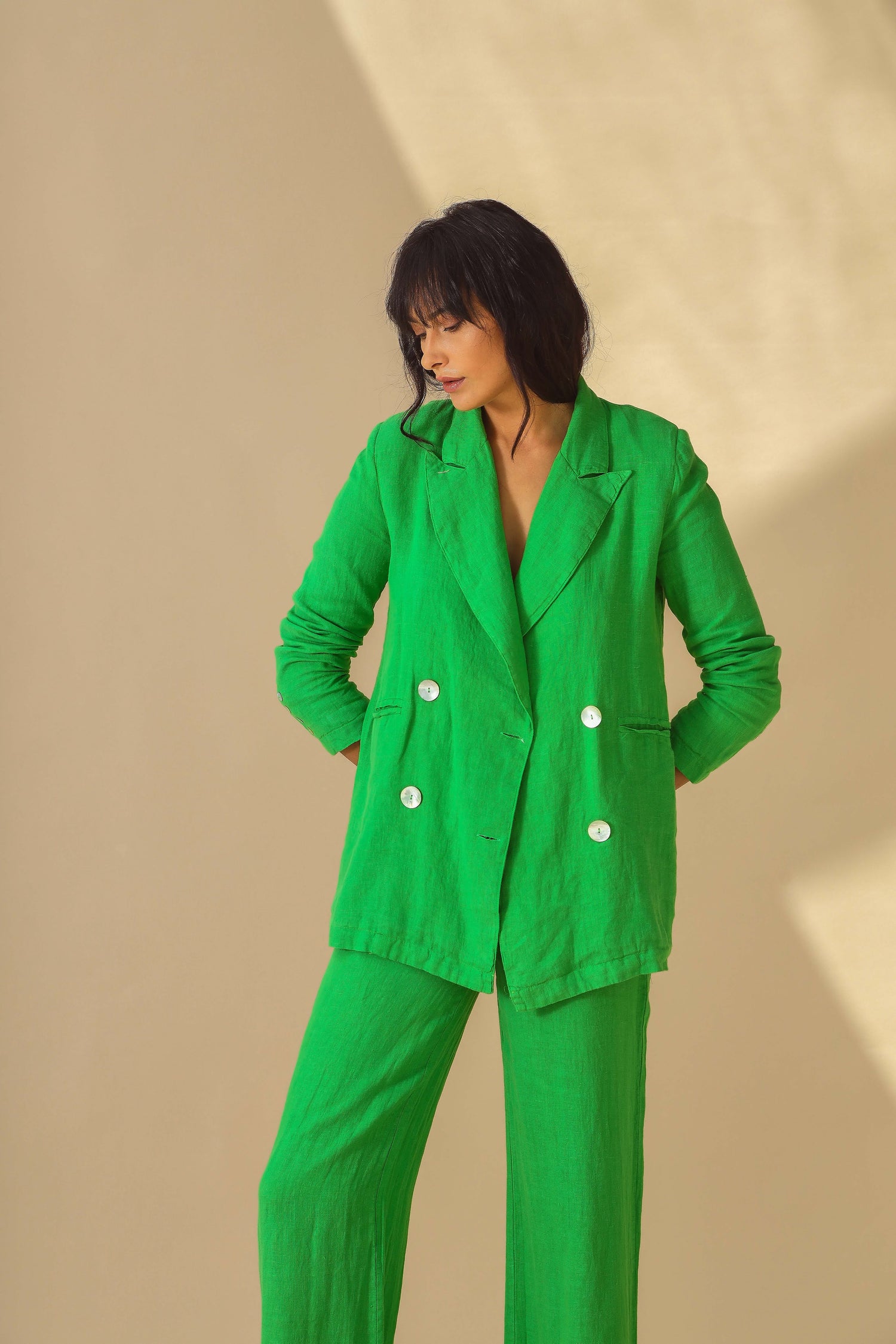 Sole Pure Linen Oversized Blazer in Bottega | G Linen World