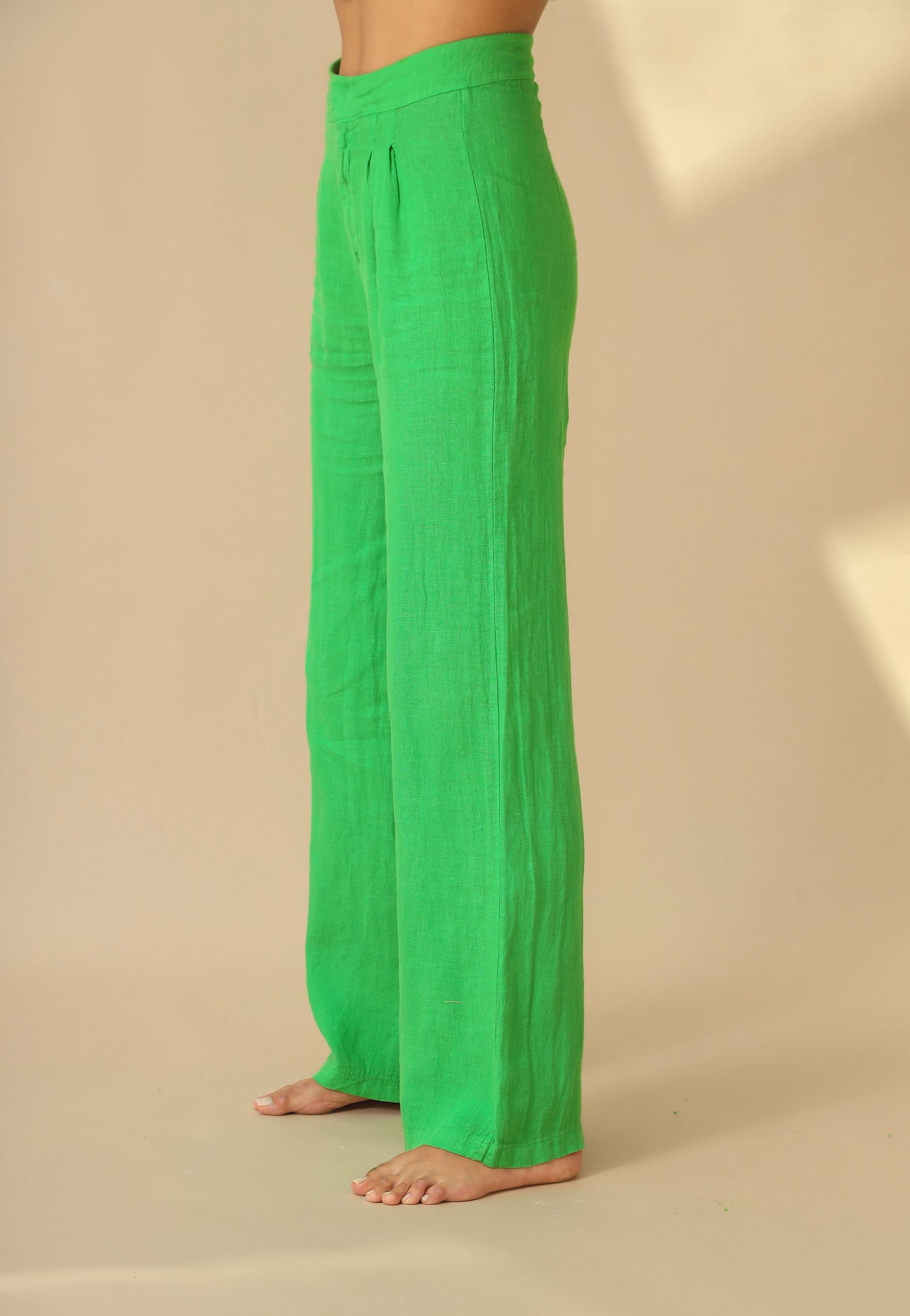 Sole Pure Linen Wide Leg Pants in Bottega | G Linen World