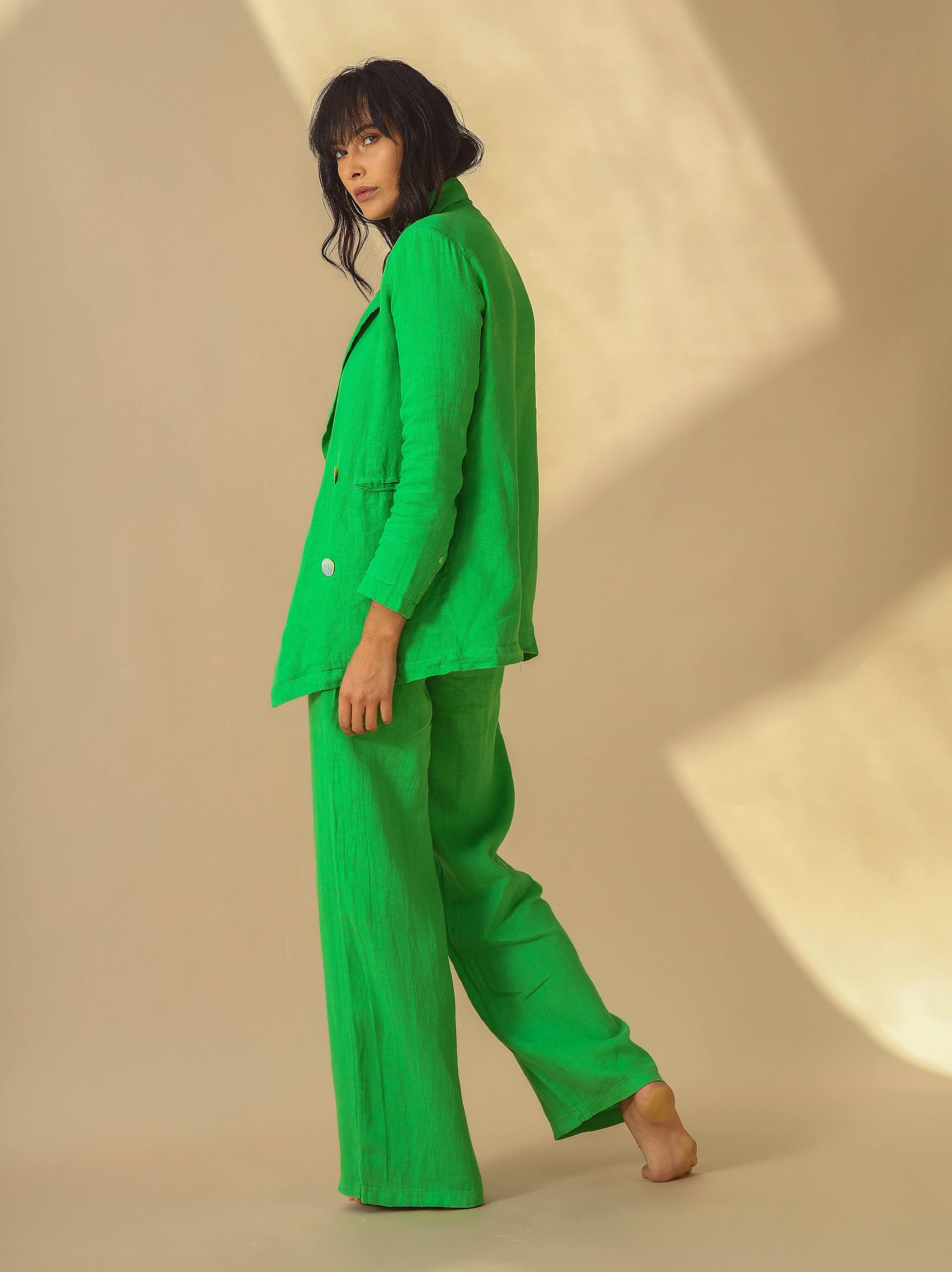 Sole Pure Linen Wide Leg Pants in Bottega | G Linen World