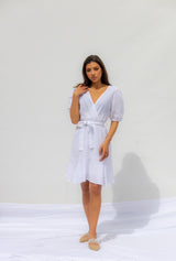 White Marseille Linen Dress - Blanco