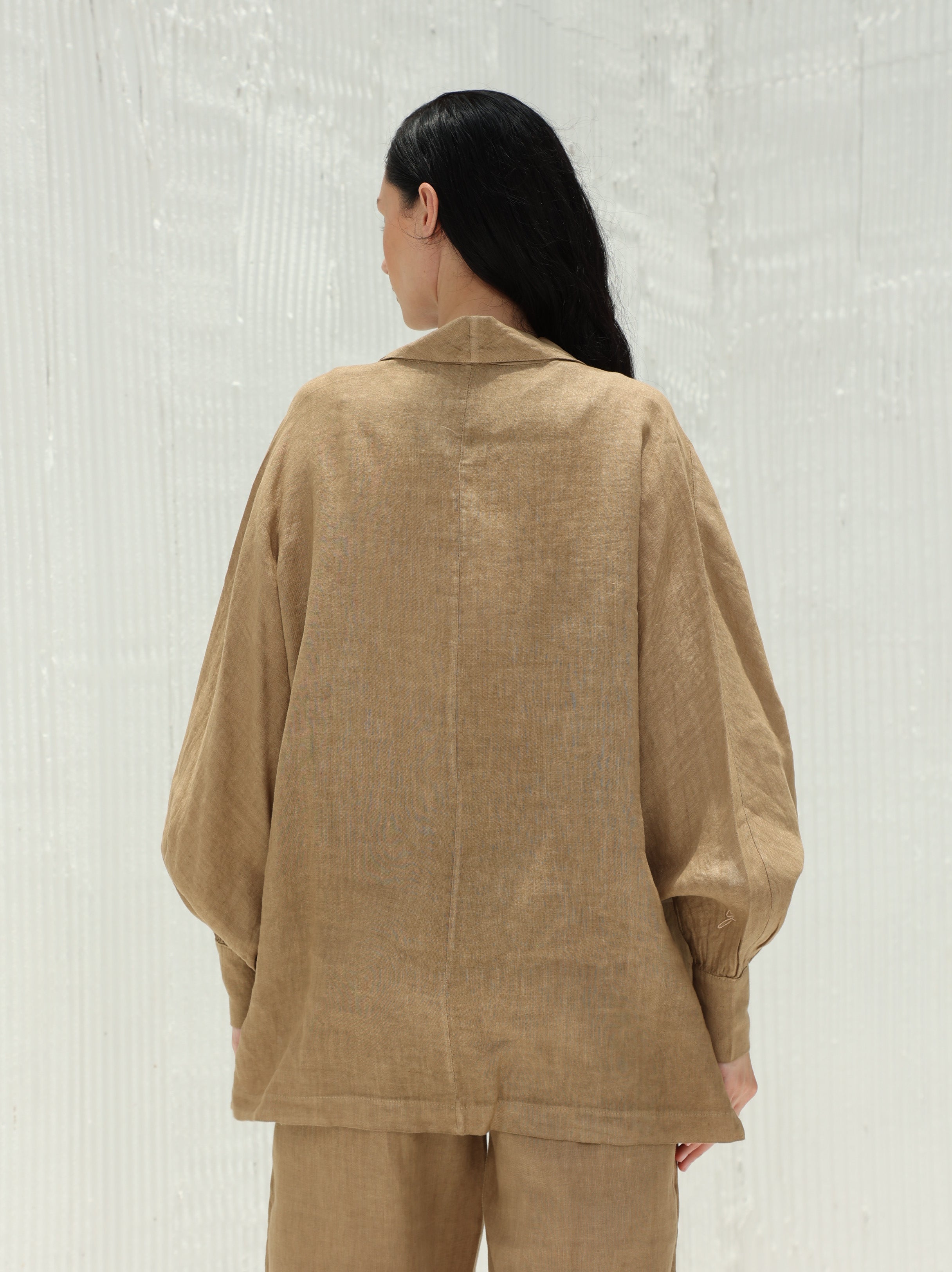 Fia Pure Linen Double-Breasted Blazer | G Linen World | Made