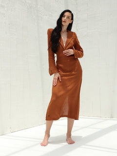 Eva Pure Linen Midi Skirt by G Linen World  - Siene 