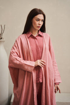 LAYLA Pure Linen Bisht Abaya in Caramel