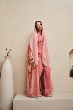 LAYLA Pure Linen Bisht Abaya in Caramel