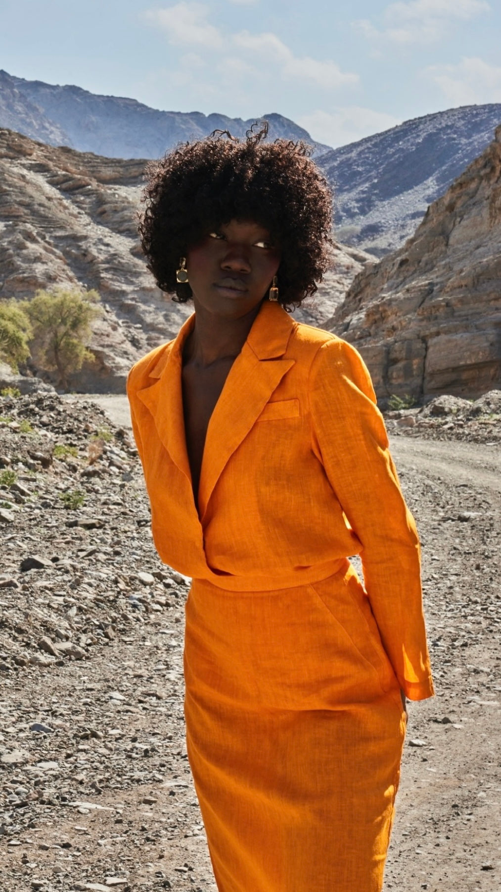 Eva Pure Linen Midi Skirt | By G Linen World | Made In Italy