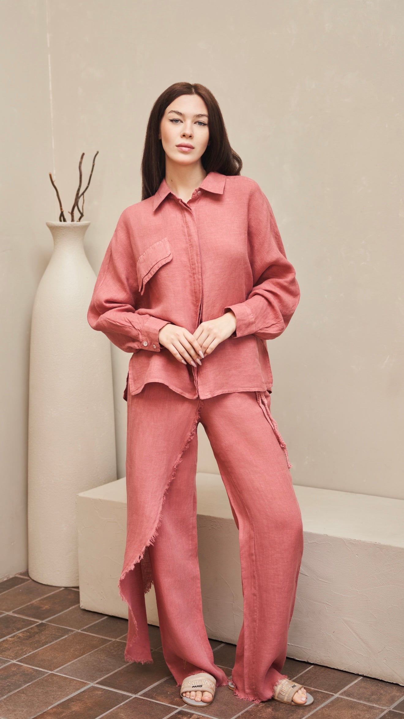 Lia Pure Linen Wrap Skirt Pants | SS24 by G Linen | Made in