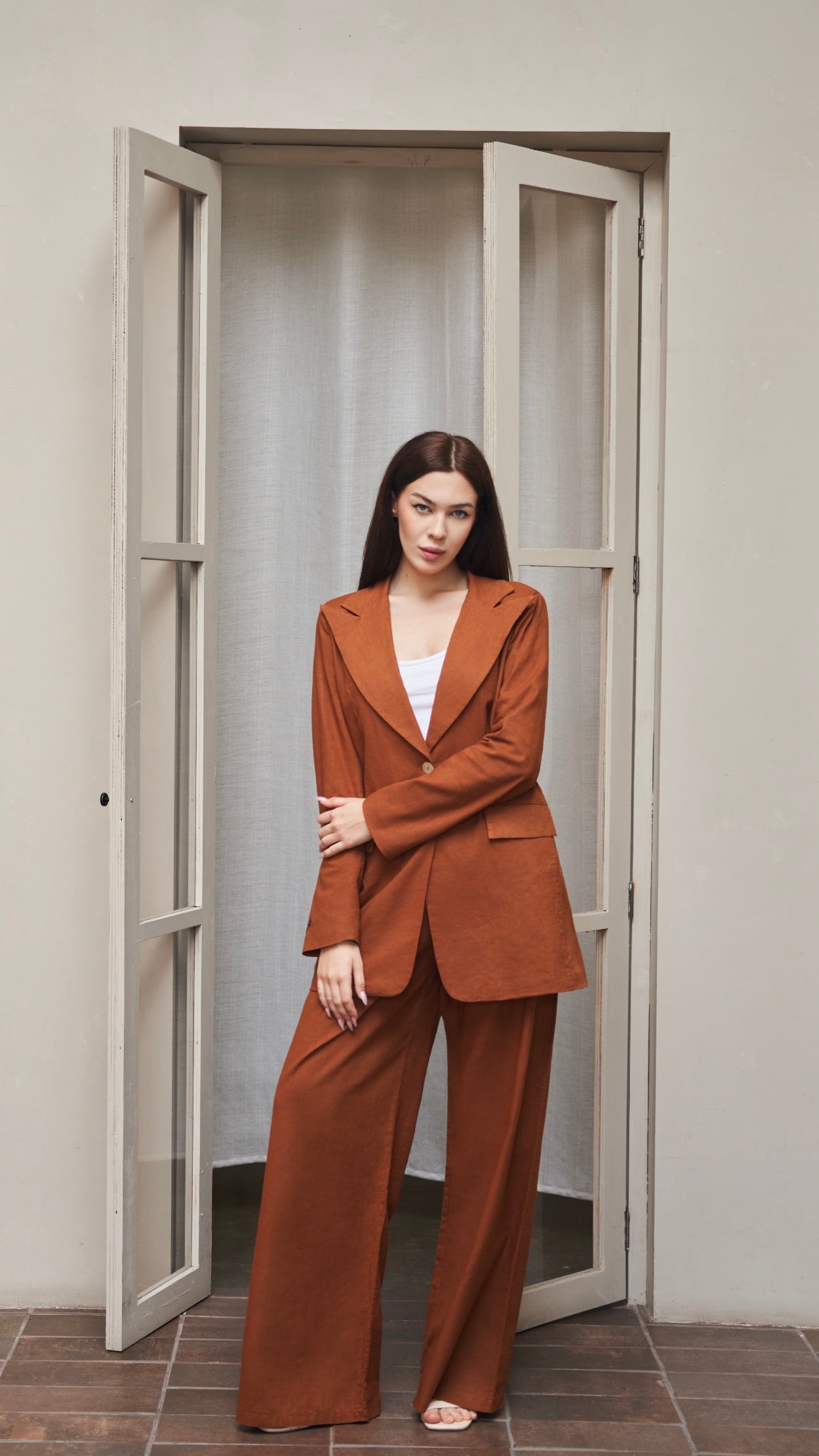 Piera Classic Linen Blazer | G Linen World