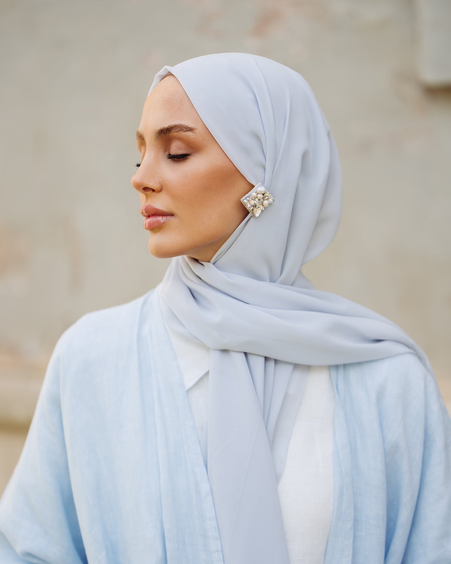 Layla Abaya with shawl - Pure Italian Linen