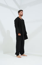 تحميل الصورة في عارض المعرض ، Leggera Men&#39;s Linen Cardigan Black - G Linen World 

