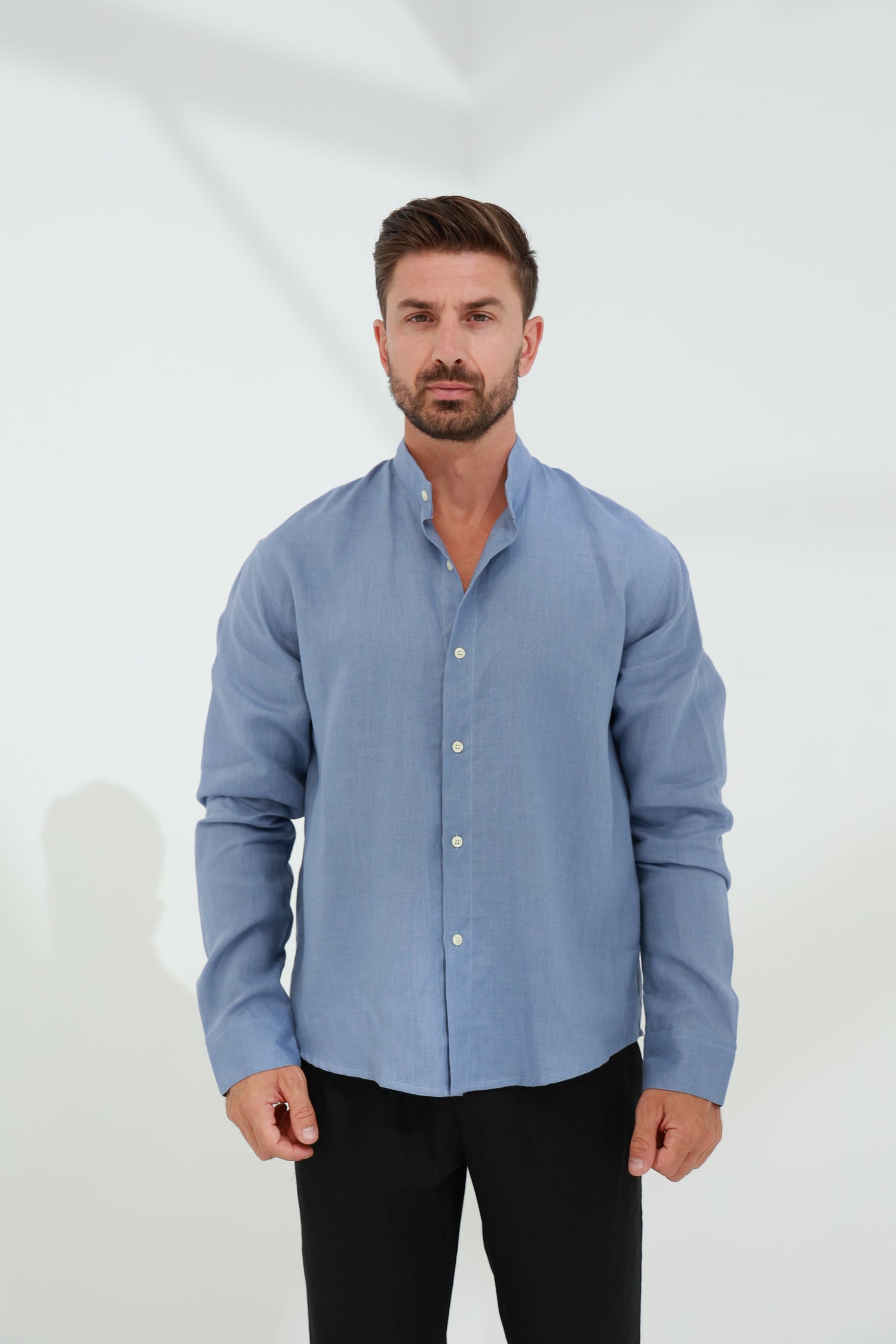 Armonia Men's Linen Shirt - Blue | G Linen World