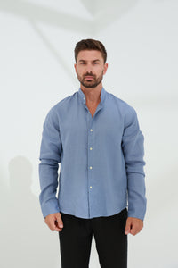 Armonia Men's Linen Shirt - Blue | G Linen World