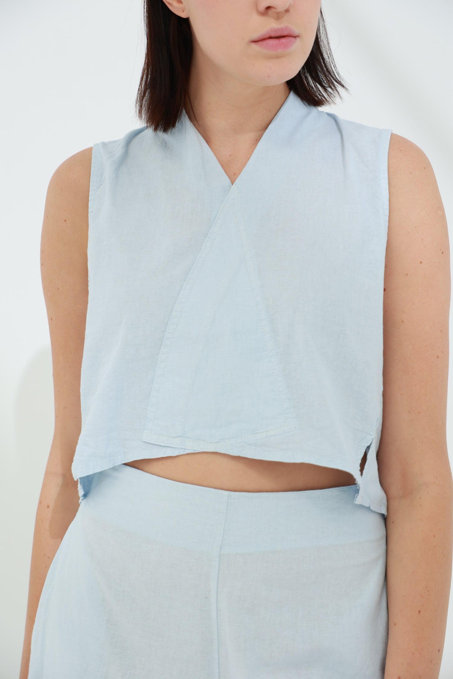 Colpo Linen Crop Top Cloud | G Linen World