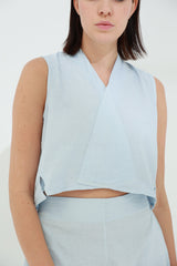 Colpo Linen Crop Top Cloud | G Linen World