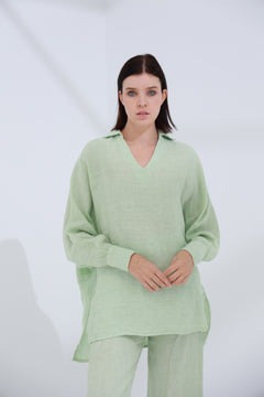 Armonia Pure Linen Shirt Verdino | G Linen World