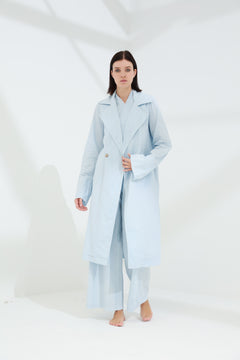 Colpo Long Linen Cardigan Cloud | G Linen World