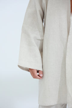 Leggera Men's Linen Cardigan Beige - G Linen World 