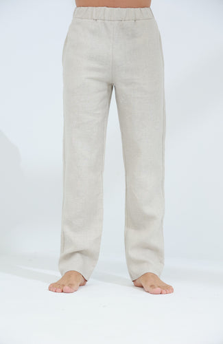 Ditta Men's 100% Linen Pants Beige | G Linen World