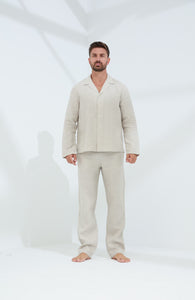 Ditta Men's 100% Linen Pants Beige | G Linen World