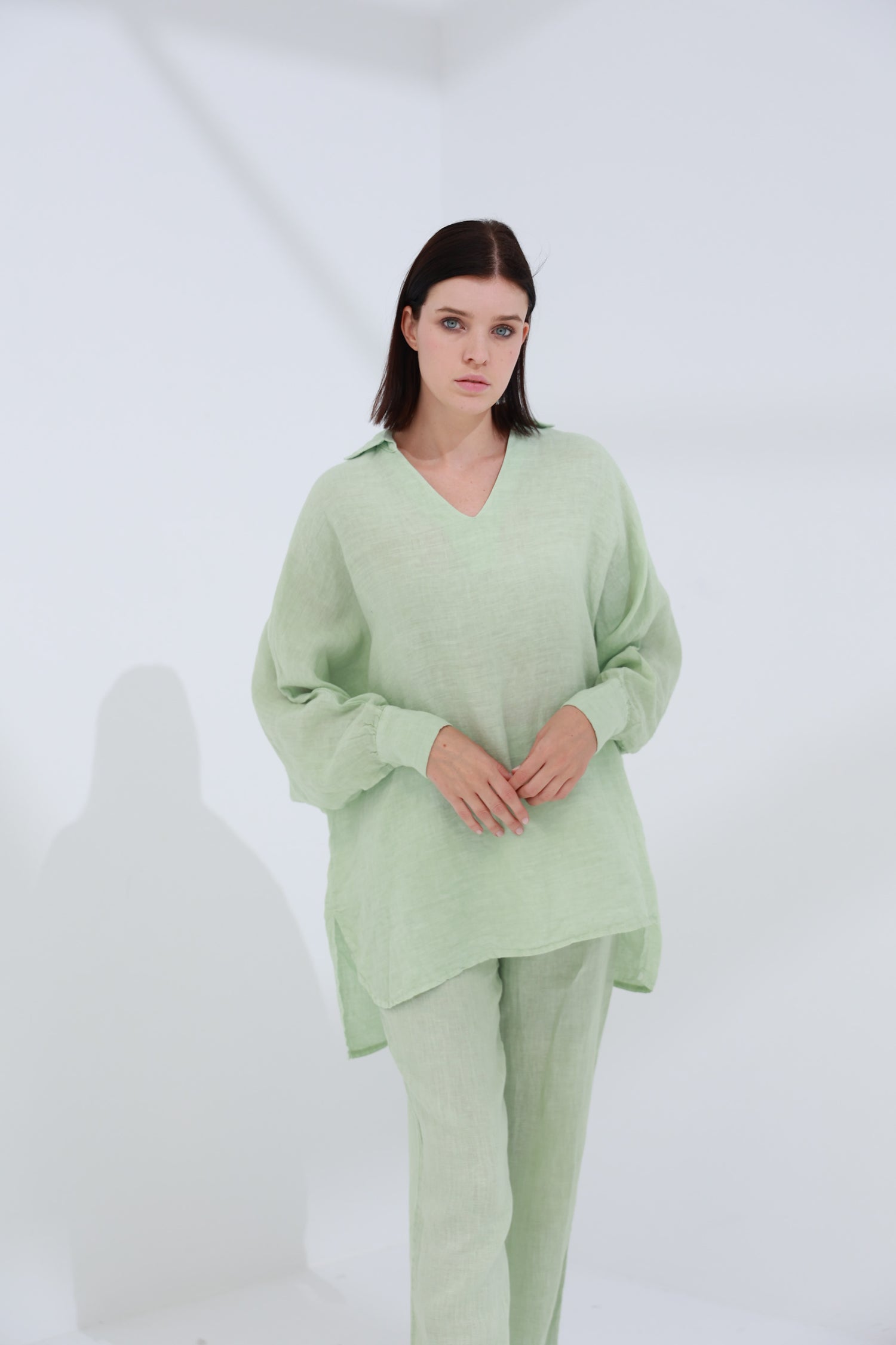 Armonia Pure Linen Shirt Verdino | G Linen World