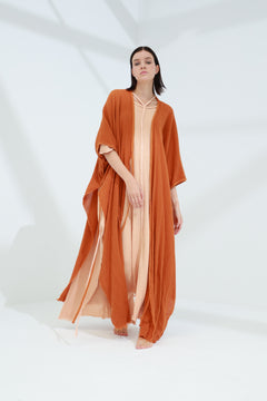 Sande Linen Abaya Rust | G Linen World