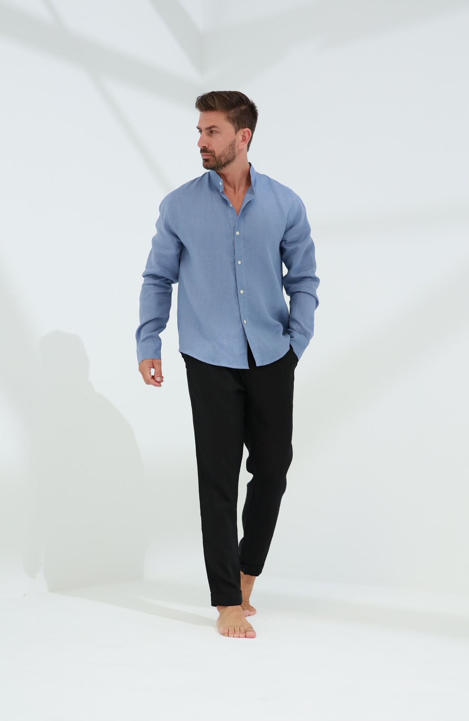 Armonia Men's Linen Shirt - Blue | G Linen World