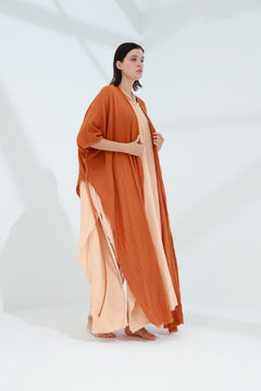 Sande Linen Abaya Rust | G Linen World