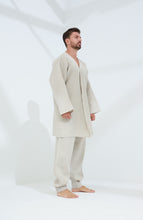 تحميل الصورة في عارض المعرض ، Leggera Men&#39;s Linen Cardigan Beige - G Linen World 
