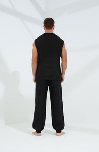 Commode Men's 100% Linen Top Black | G Linen World 