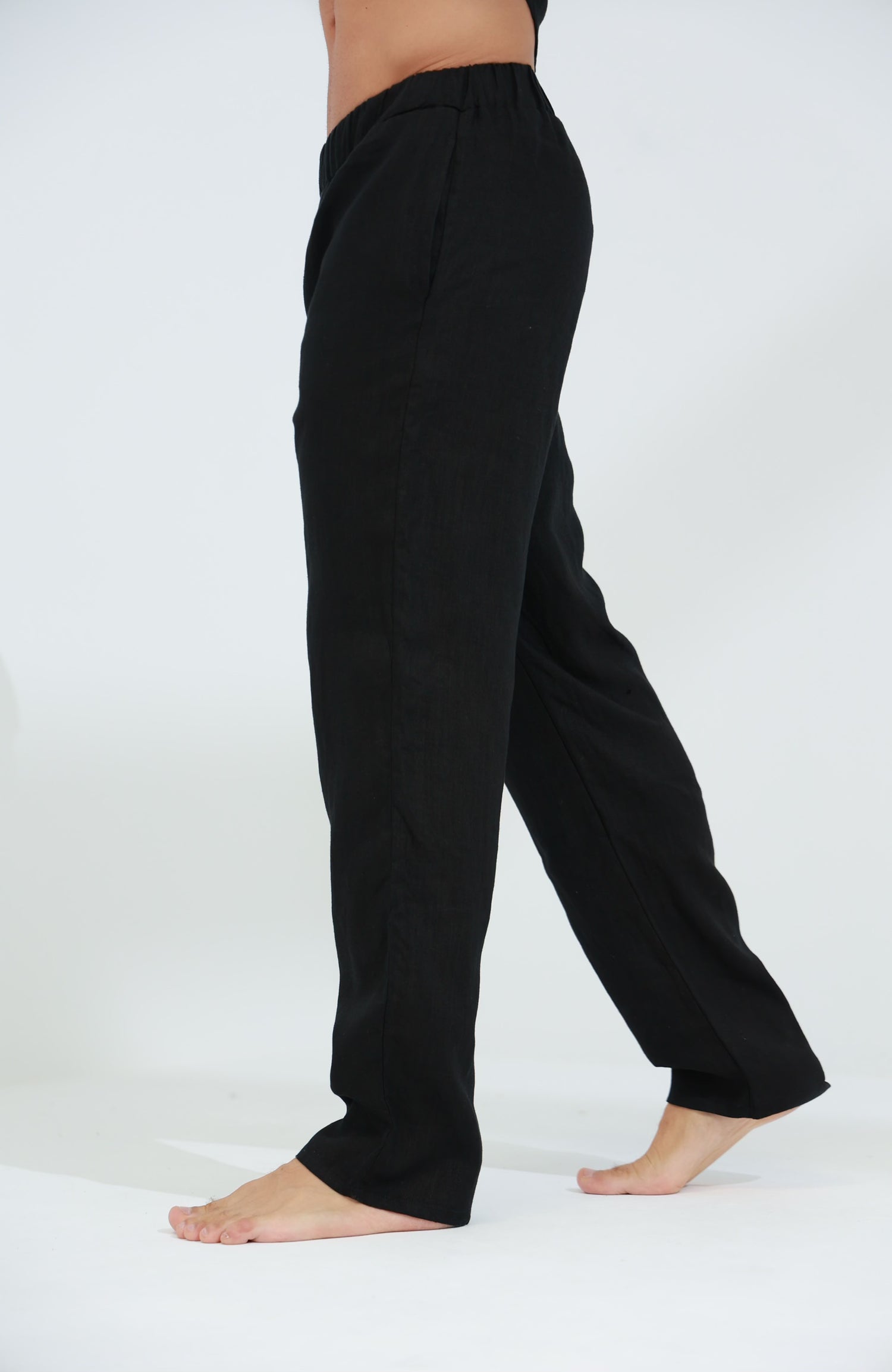 Ditta Men's 100% Linen Pants Black | G Linen World